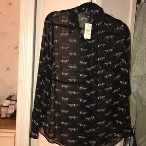 Sheer print blouse by Lane Bryant